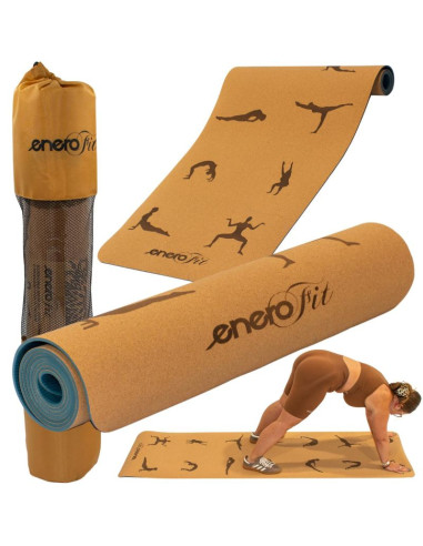 Korkowa mata do ćwiczeń jogi 183x61x0.4cm enero fit