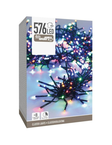 Lampki choinkowe łańcuch świetlny 576 led timer multikolor