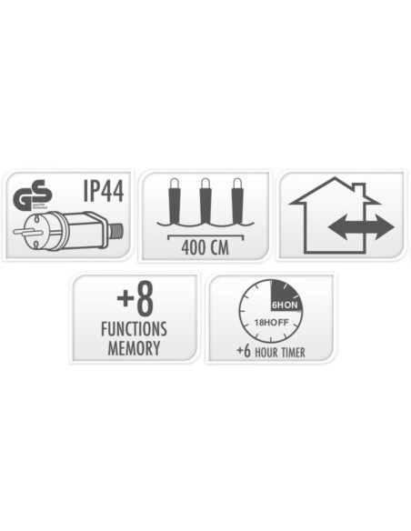 Lampki choinkowe łańcuch świetlny klastrowy 576 led macaron timer 4 kolory