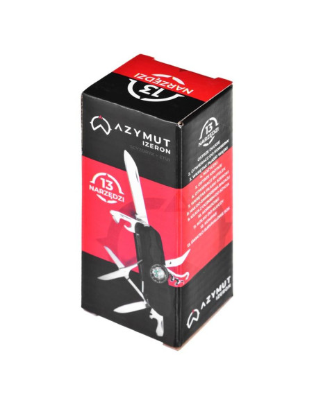 Scyzoryk azymut izeron - 13 narzędzi + kabura, 90 mm czarny (hk20017-8bl)