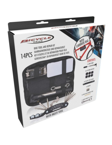 Zestaw narzędzi rowerowych 14 elementów w etui bicycle gear