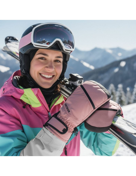 Rękawice zimowe meteor hazy xs różowy/czarny