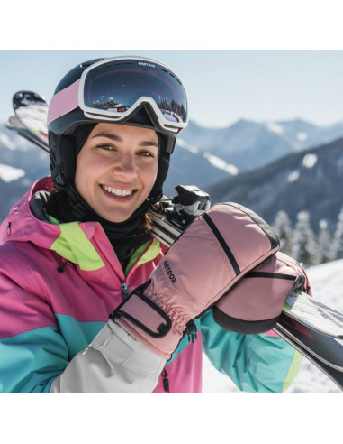 Rękawice zimowe meteor hazy m różowy/czarny