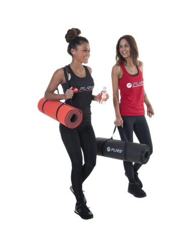 Mata do ćwiczeń nbr czarna 180x60x1,5cm z otworami pure 2 improve