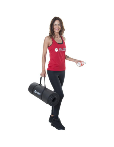 Mata do ćwiczeń nbr czarna 180x60x1,5cm z otworami pure 2 improve