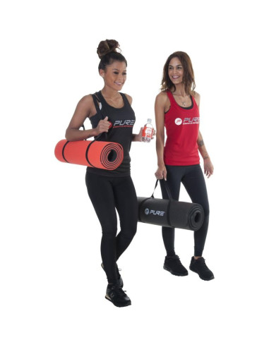 Mata do ćwiczeń nbr czarna 180x60x1,5cm z otworami pure 2 improve