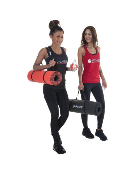 Mata do ćwiczeń nbr czarna 180x60x1,5cm z otworami pure 2 improve