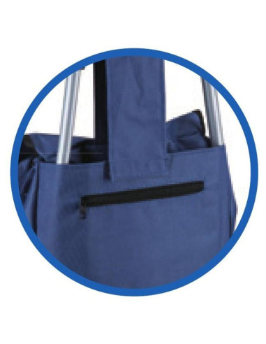 Wózek torba na kólkach na zakupy ze stelażem 25l niebieski