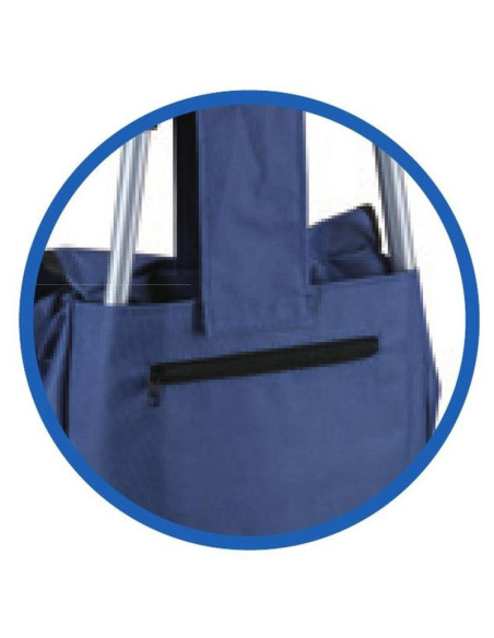 Wózek torba na kólkach na zakupy ze stelażem 25l niebieski