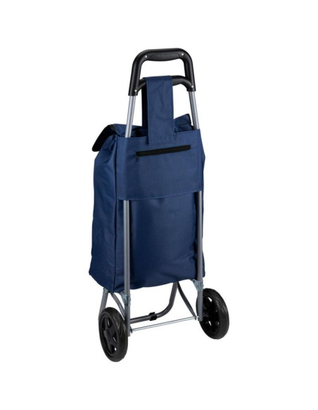 Wózek torba na kólkach na zakupy ze stelażem 25l niebieski
