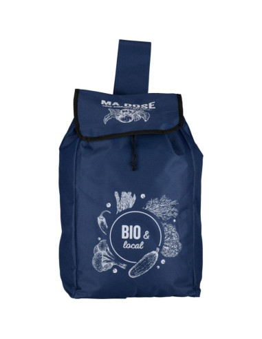 Wózek torba na kólkach na zakupy ze stelażem 25l niebieski