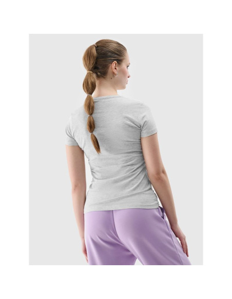 T-shirt slim z logo damski 4f 4fwss24ttshf1163-27m