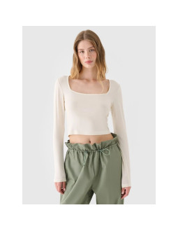 Longsleeve slim gładki damski 4f 4frss24tlonf499-11s