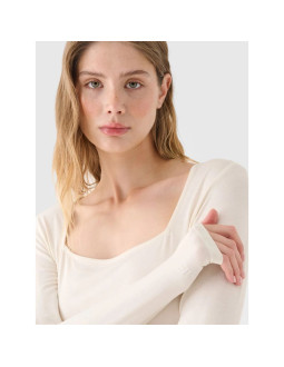 Longsleeve slim gładki damski 4f 4frss24tlonf499-11s 2