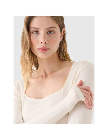 Longsleeve slim gładki damski 4f 4frss24tlonf499-11s