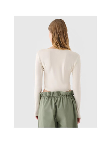 Longsleeve slim gładki damski 4f 4frss24tlonf499-11s