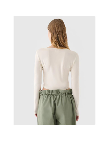 Longsleeve slim gładki damski 4f 4frss24tlonf499-11s