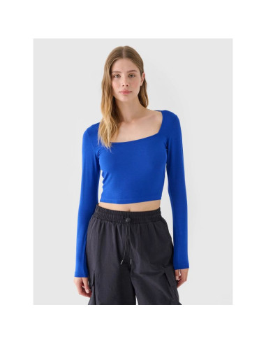 Longsleeve slim gładki damski 4f 4frss24tlonf499-36s