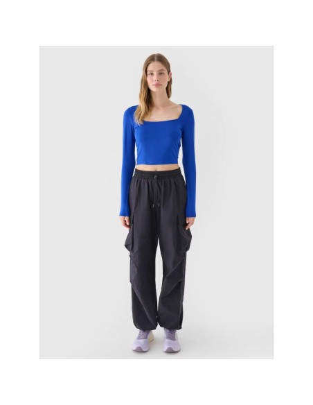 Longsleeve slim gładki damski 4f 4frss24tlonf499-36s