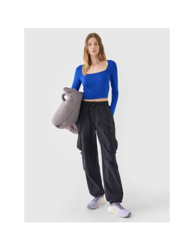 Longsleeve slim gładki damski 4f 4frss24tlonf499-36s