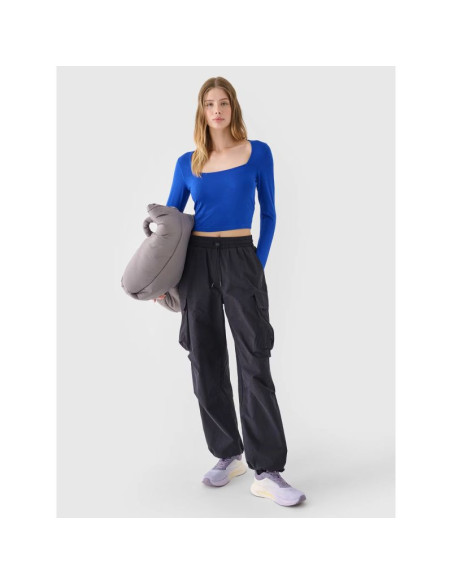 Longsleeve slim gładki damski 4f 4frss24tlonf499-36s