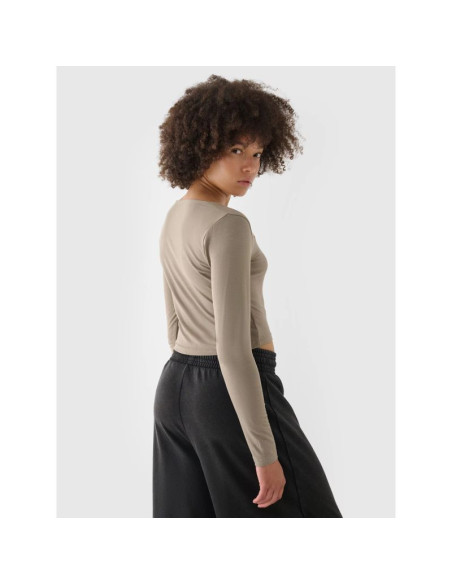 Longsleeve slim gładki damski 4f 4frss24tlonf499-82s
