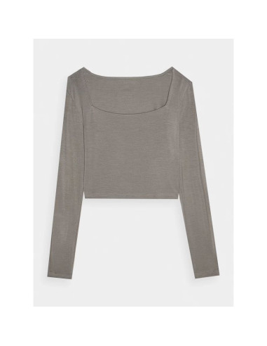Longsleeve slim gładki damski 4f 4frss24tlonf499-82s