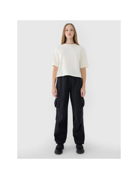 T-shirt oversize z nadrukiem damski 4f 4fwss25ttshf1971-11s