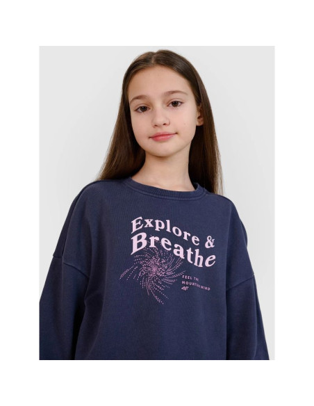 Bluza dresowa nierozpinana bez kaptura dziewczęca 4f 4fjwss25tswsf1483-22s