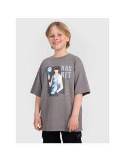 T-shirt oversize z nadrukiem chłopięcy 4f 4fjraw25ttshm3062-24s