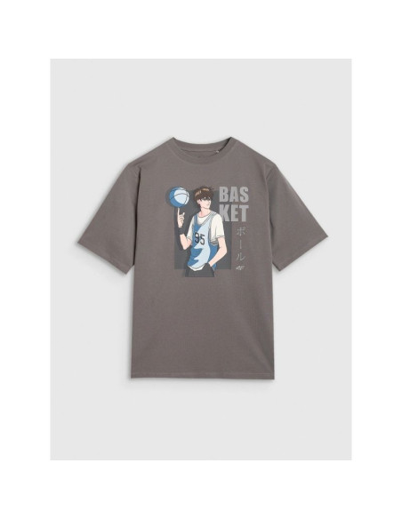 T-shirt oversize z nadrukiem chłopięcy 4f 4fjraw25ttshm3062-24s