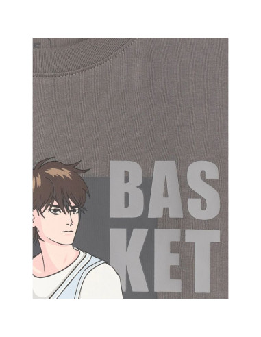 T-shirt oversize z nadrukiem chłopięcy 4f 4fjraw25ttshm3062-24s