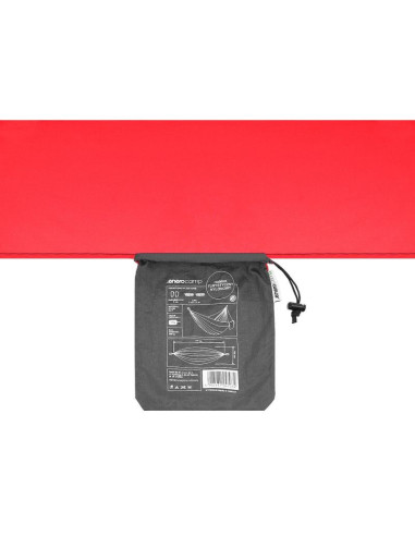 Hamak turystyczny 2 osobowy 270x140cm czarno czerwony