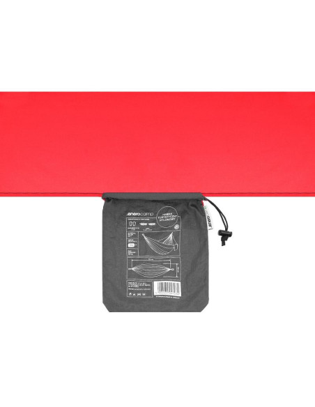 Hamak turystyczny 2 osobowy 270x140cm czarno czerwony