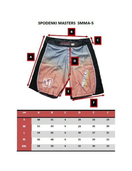 Spodenki do mma masters - smma-5 promocja