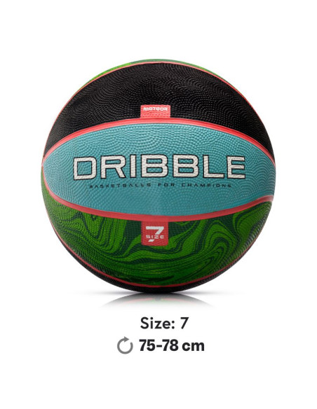 Piłka koszykowa meteor dribble niebieski/zielony