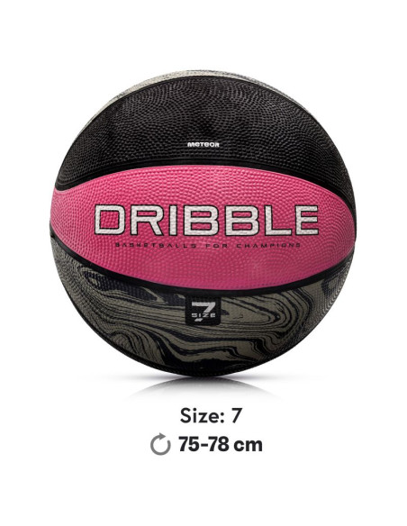 Piłka koszykowa meteor dribble różowy