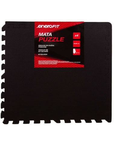 Mata do ćwiczen puzzle eb fit 60x60x1,0cm 4 szt czarna
