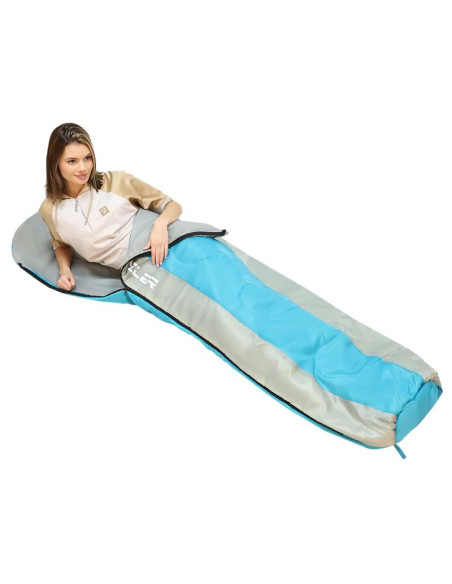 Śpiwór turystyczny traveler 210x80/50cm  błękitno szary enero camp