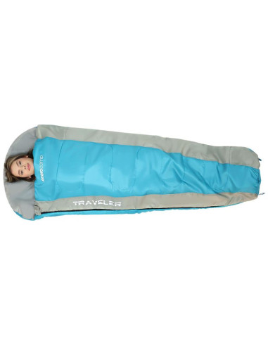 Śpiwór turystyczny traveler 210x80/50cm  błękitno szary enero camp