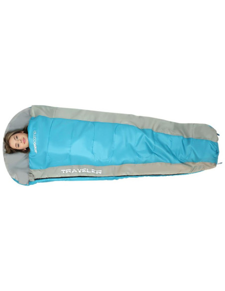 Śpiwór turystyczny traveler 210x80/50cm  błękitno szary enero camp