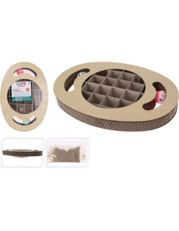 Drapak dla kota zabawka interaktywna tektura drewno piłeczki 2 szt. 36x25x5cm