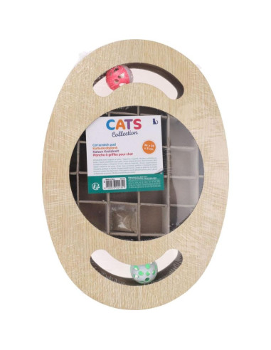 Drapak dla kota zabawka interaktywna tektura drewno piłeczki 2 szt. 36x25x5cm