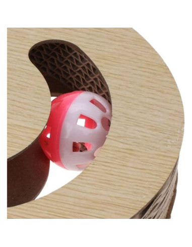 Drapak dla kota zabawka interaktywna tektura drewno piłeczki 2 szt. 36x25x5cm