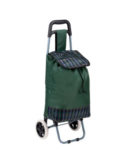 Wózek torba na kólkach na zakupy ze stelażem 31l zielony