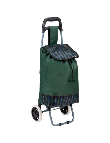 Wózek torba na kólkach na zakupy ze stelażem 31l zielony