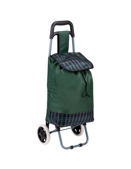 Wózek torba na kólkach na zakupy ze stelażem 31l zielony