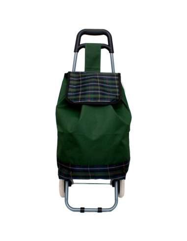 Wózek torba na kólkach na zakupy ze stelażem 31l zielony