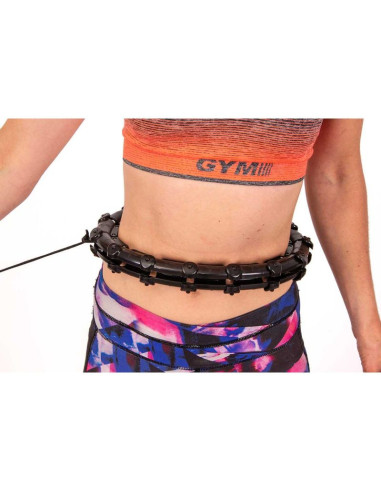 Hula hop z masażerem i obciążeniem czarny enero fit
