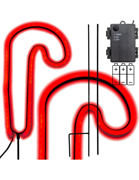 Neon laska świąteczna 79 led na baterie 12,5x93,5cm luca